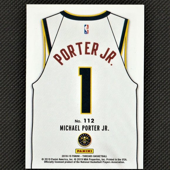 Michael Porter Jr 2018-19 Panini Threads Rookie #112 NBA Denver Nuggets Basketba - Picture 3 of 4